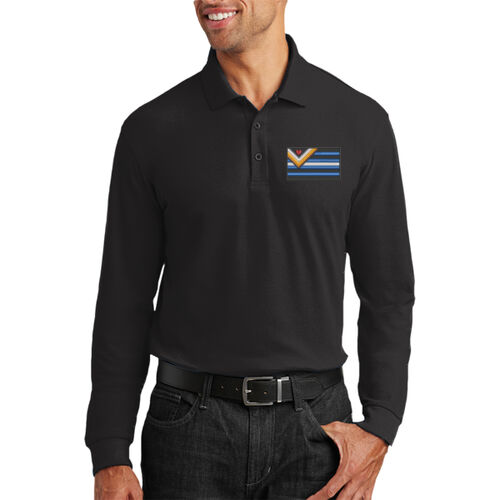 Leather Bear Pride Flag - Long Sleeve Core Classic Pique Polo Thumbnail